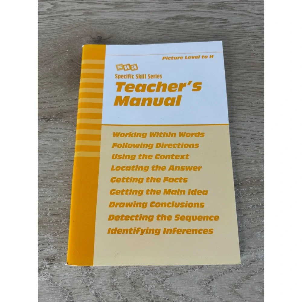 SRA Specific Skill Series Teacher Manual Picture Level to H Richard Boning
